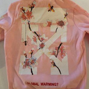 Off-White Cherry Blossom Global Warming Sweatshirt, Size Large